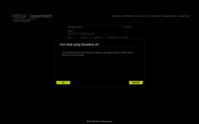 Alert for driverless ai