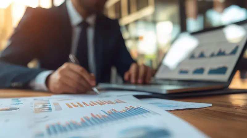 An analyst reviewing results on paper
