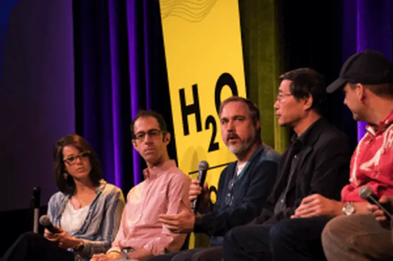 five people gather for meeting