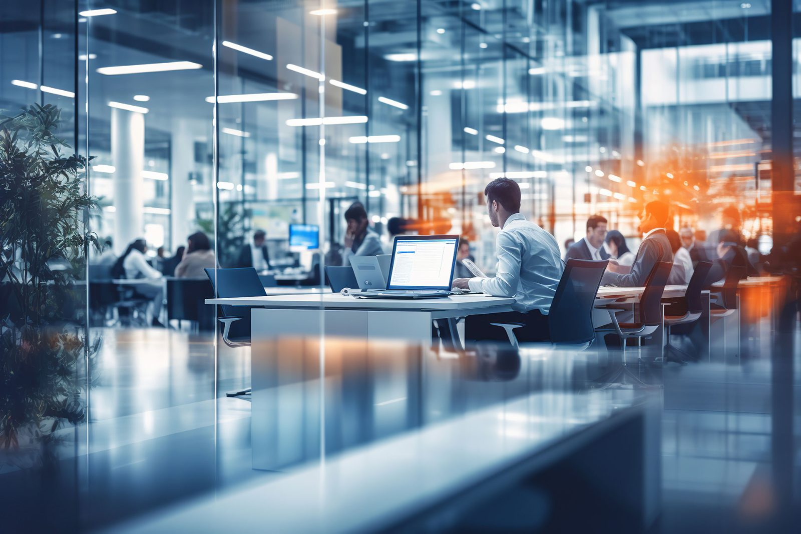 Operations team at their screens in an open office