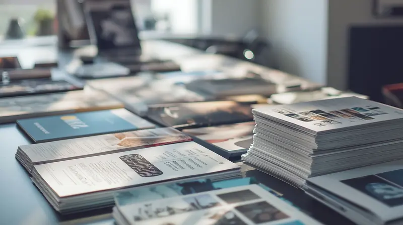 Printed direct-mail pieces on a desk