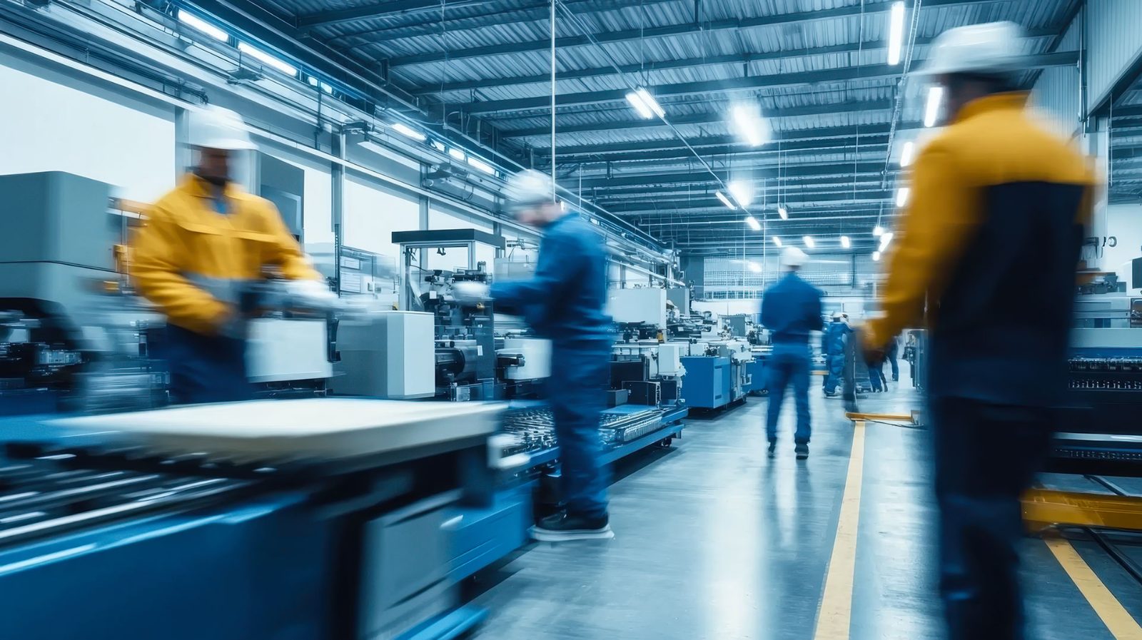 People at work on a factory floor