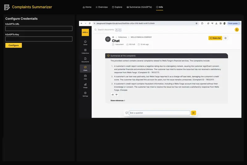 Complaint Summarizer: end-to-end LLM agent