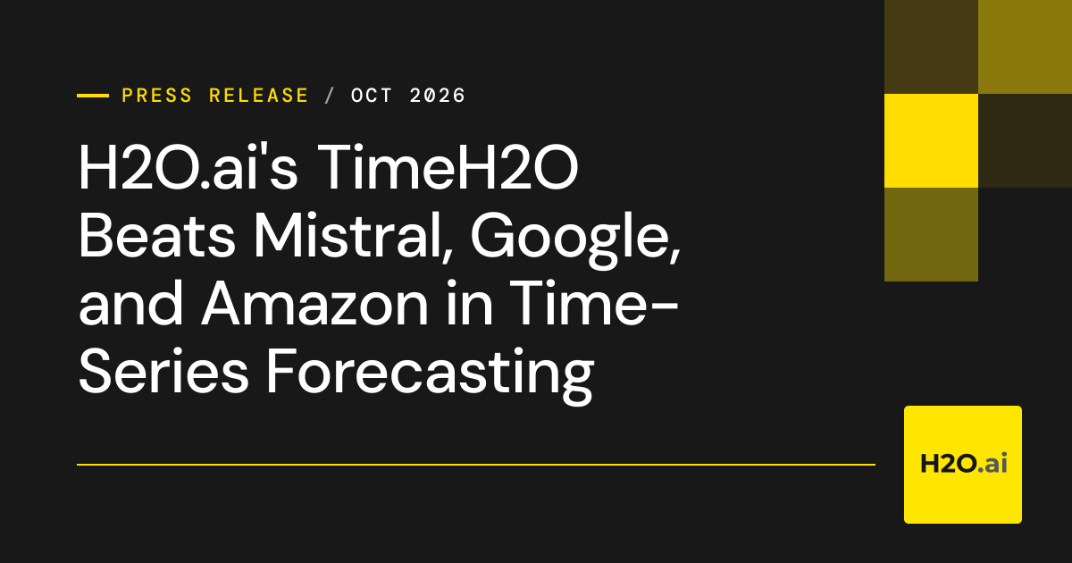 H2O.ai's TimeH2O Beats Mistral, Google, and Amazon in Time-Series Forecasting
