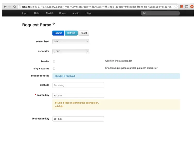 H2o request parse