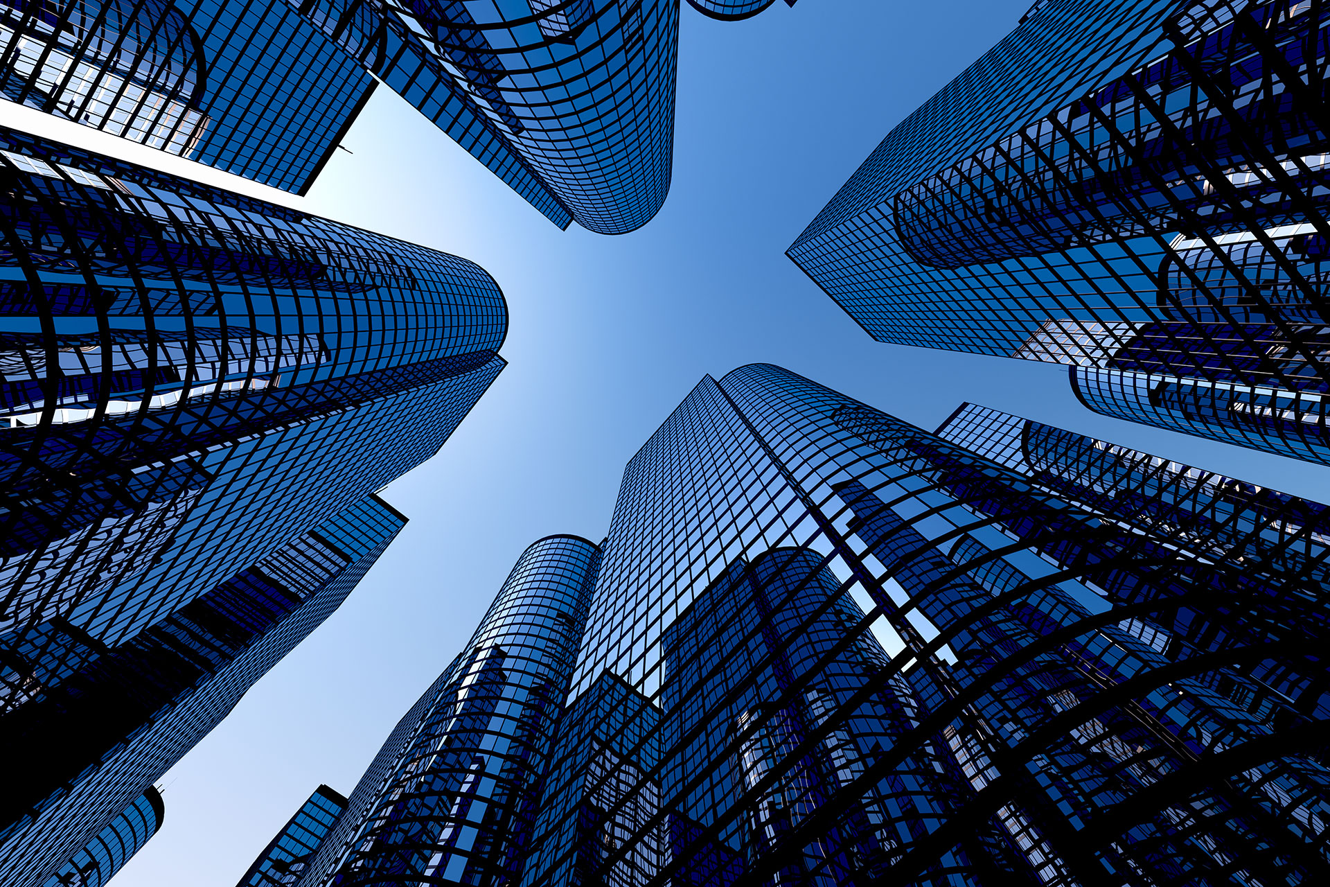 Office towers from below