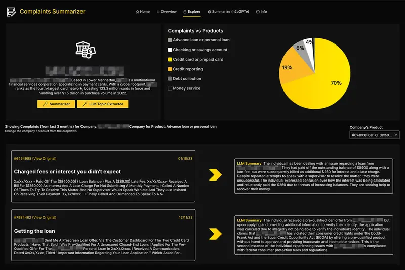 Complaint Summarizer: summary and topic extraction