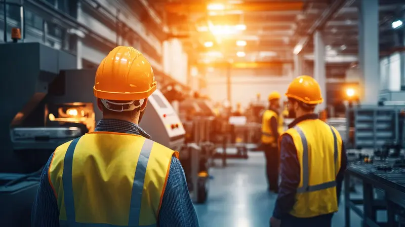 Engineers in hi-vis on the floor