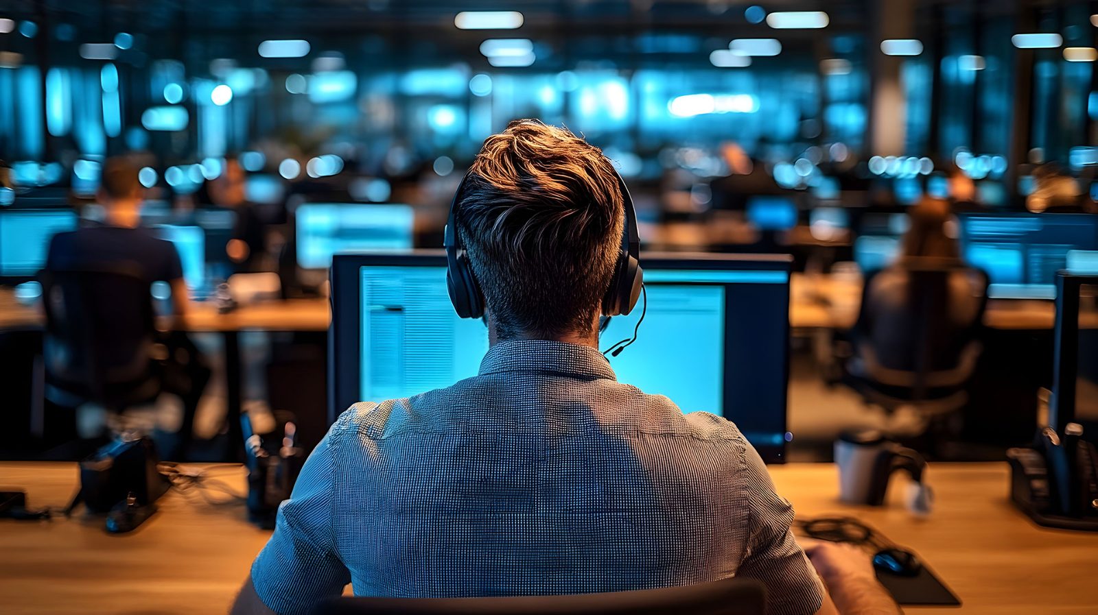 An operator at a network operations floor
