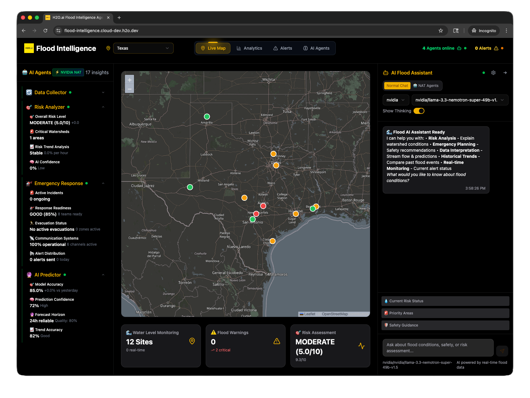 Flood Intelligence Blueprint: flood prediction map of Texas