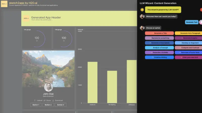 H2O.ai sketch2app content generation