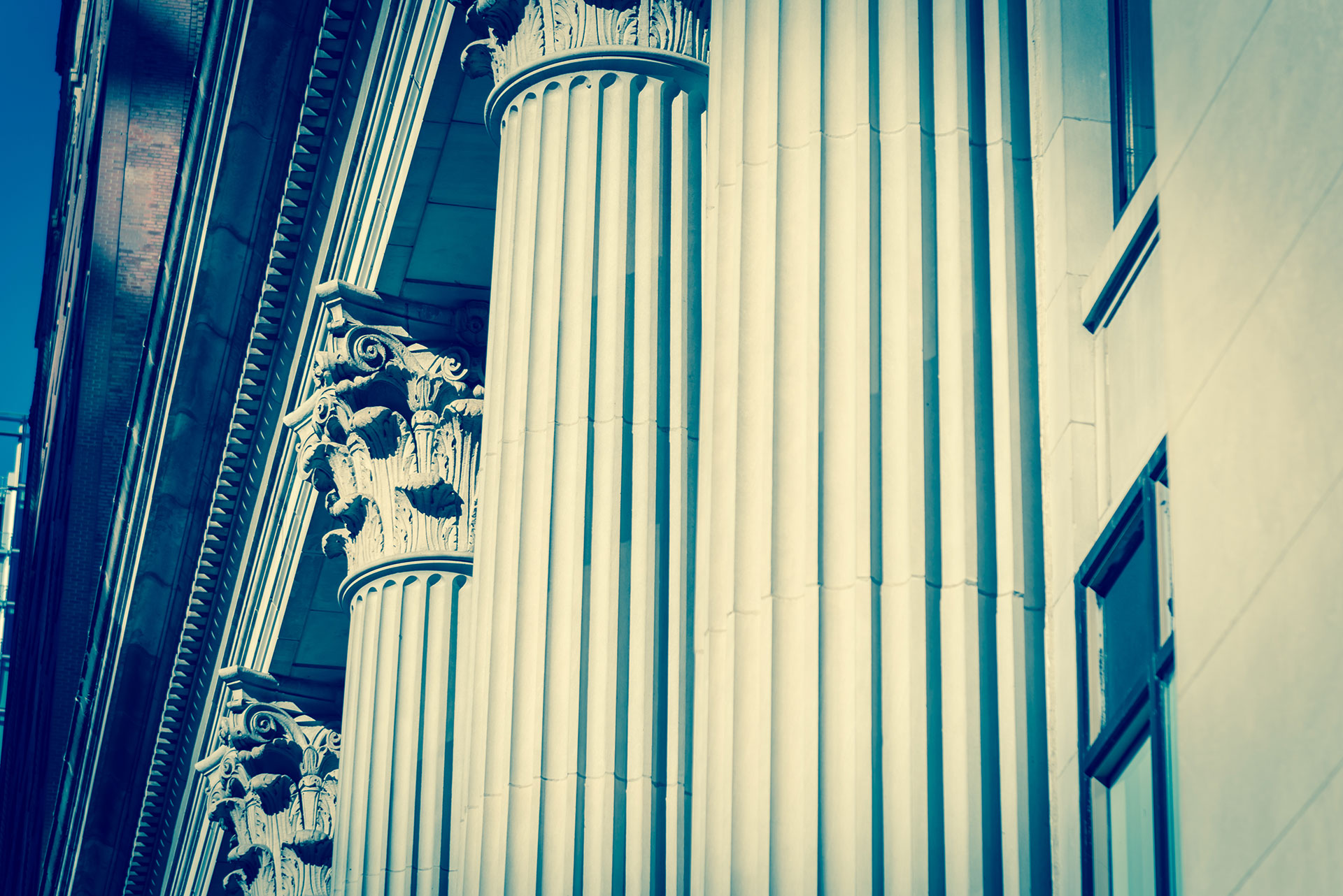 The columns of a federal building